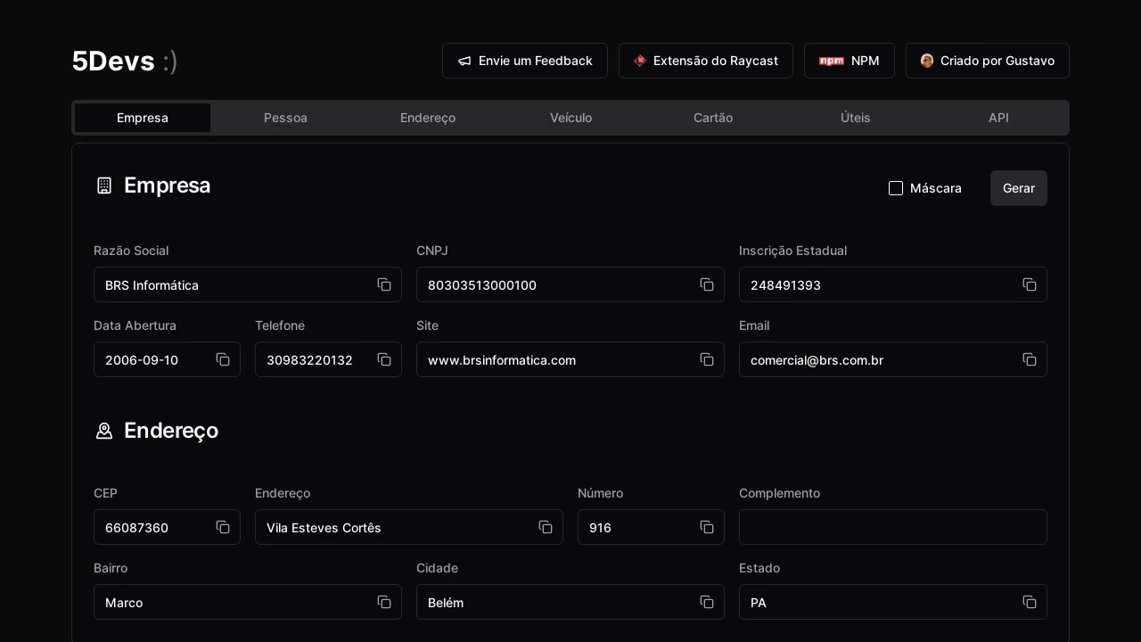 A screenshot of 5devs