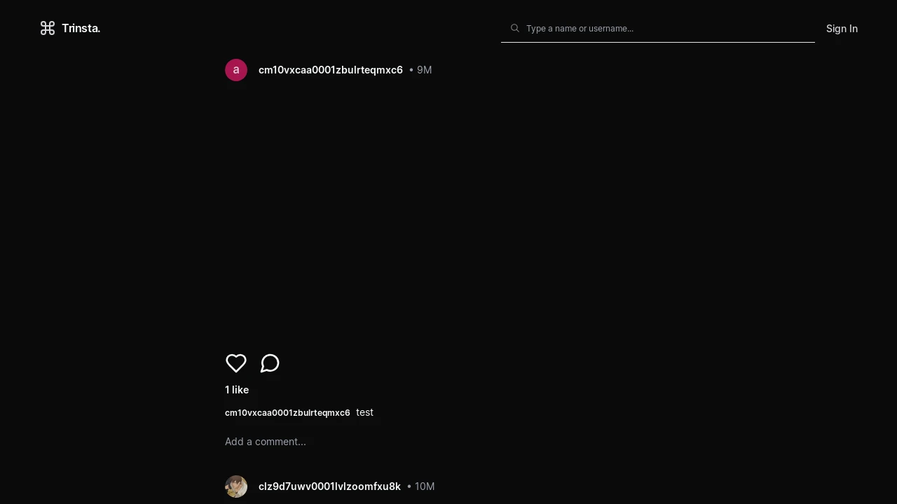 A screenshot of Trpc Insta
