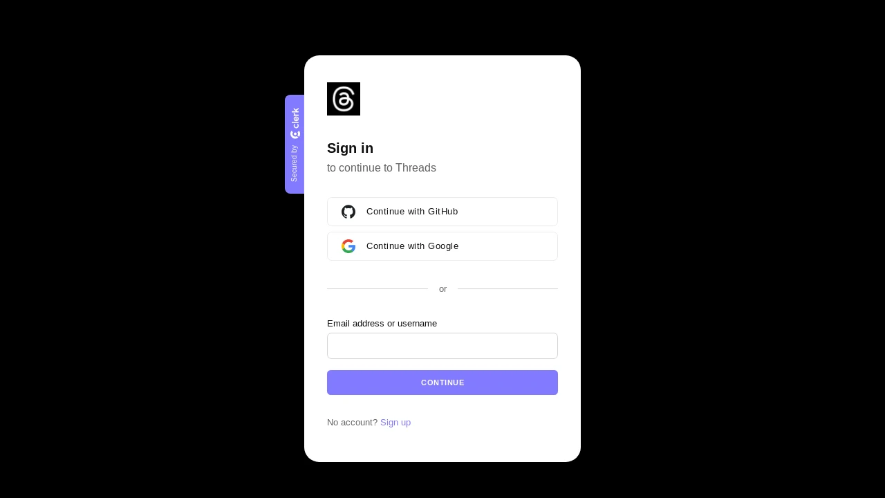 A screenshot of Threads
