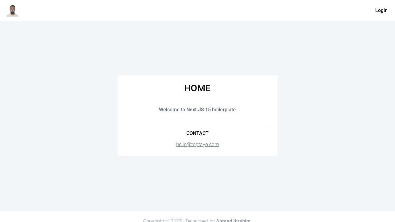 A screenshot of NEXTjs Boilerplate