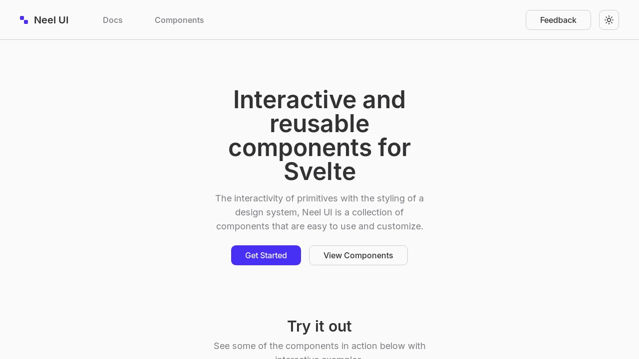 A screenshot of Neel UI