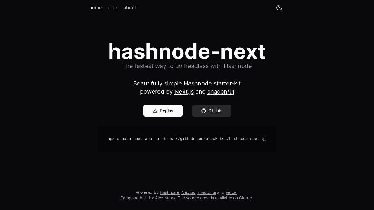 A screenshot of Hashnode Next
