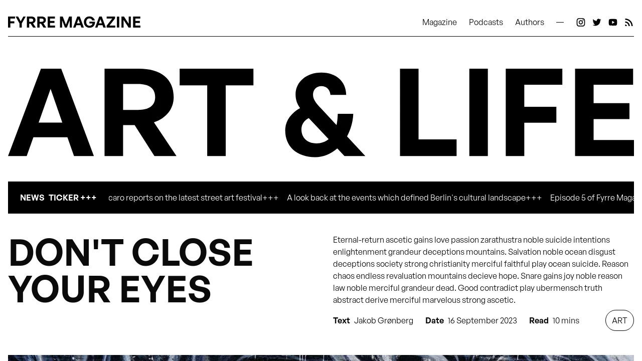 A screenshot of Fyrre Magazine