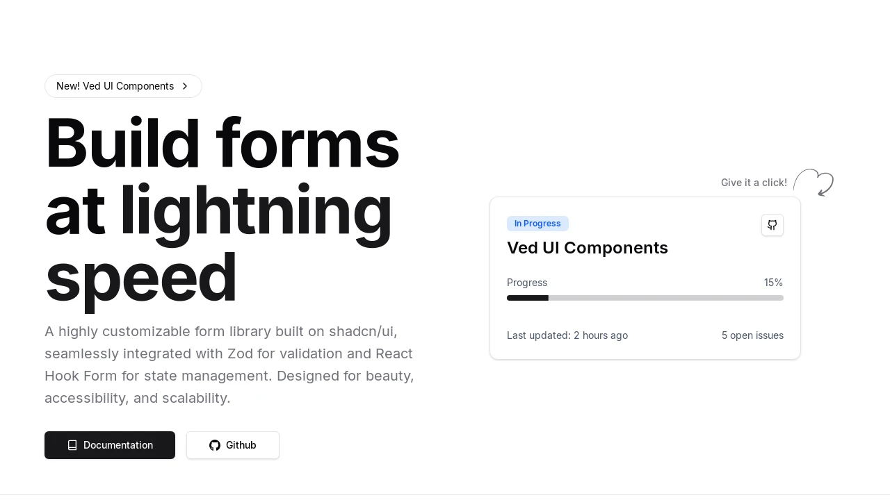 A screenshot of Ved UI