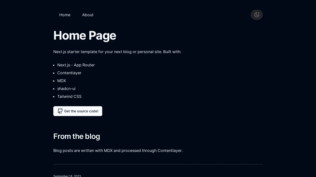 A screenshot of Nextjs Mdx Blog