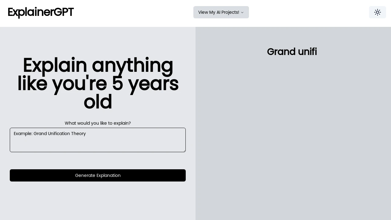 A screenshot of ExplainGPT