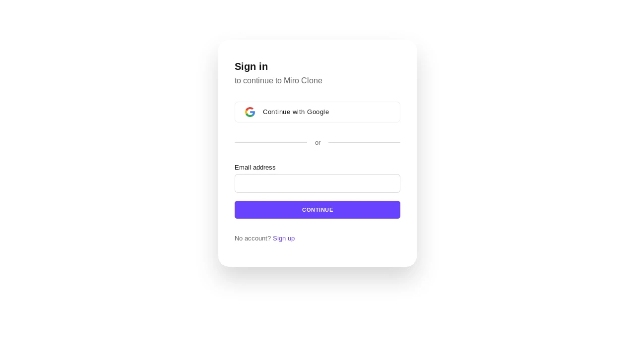 A screenshot of Miro Clone
