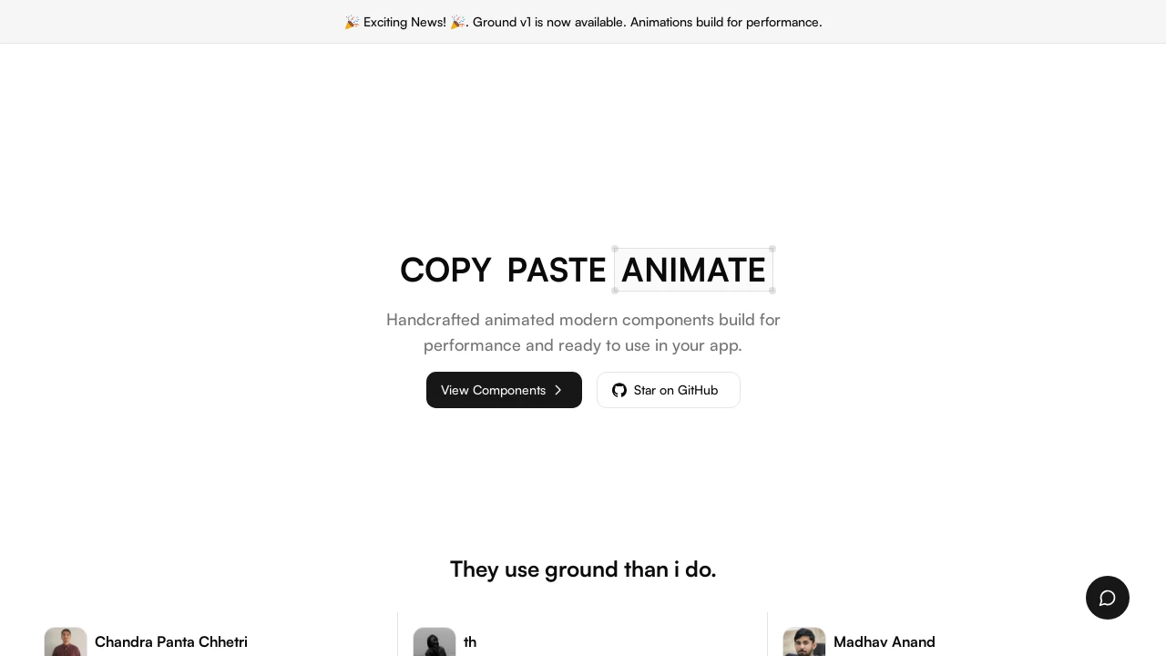 A screenshot of Framer Ground