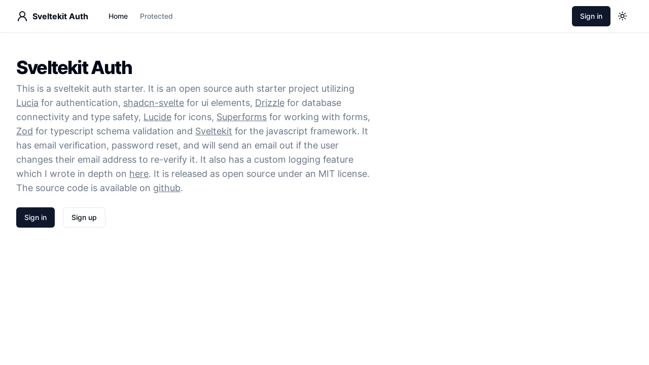 A screenshot of Sveltekit Auth