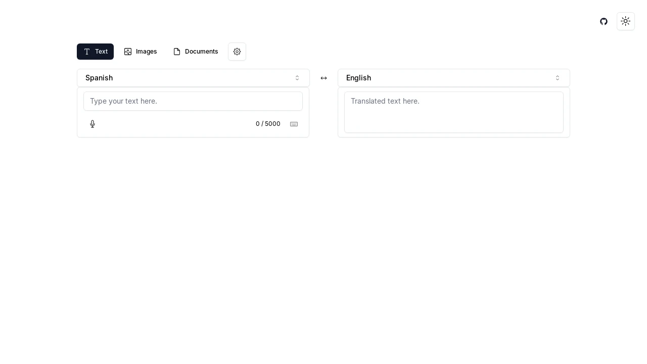 A screenshot of Translate App