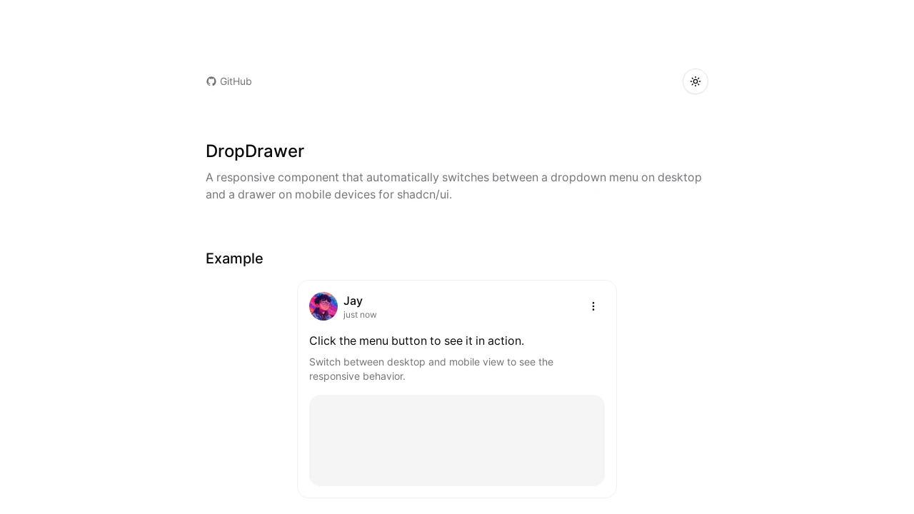 A screenshot of drop-drawer