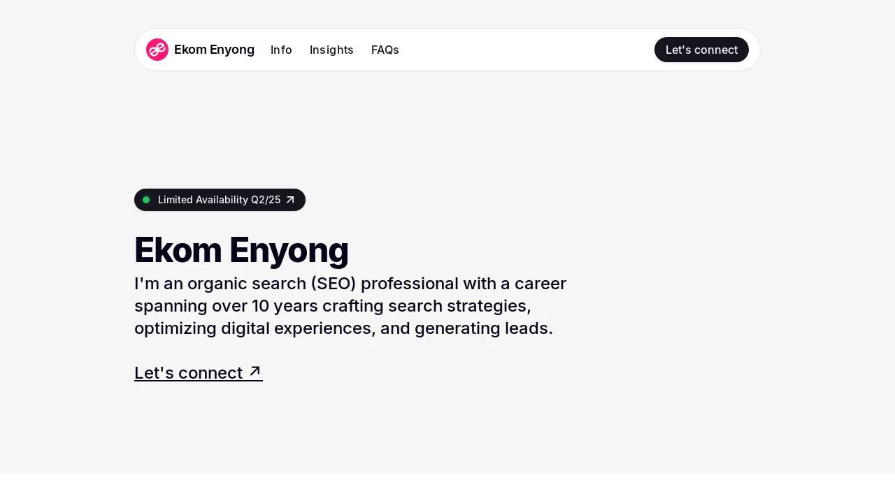 A screenshot of Ekomenyong.com