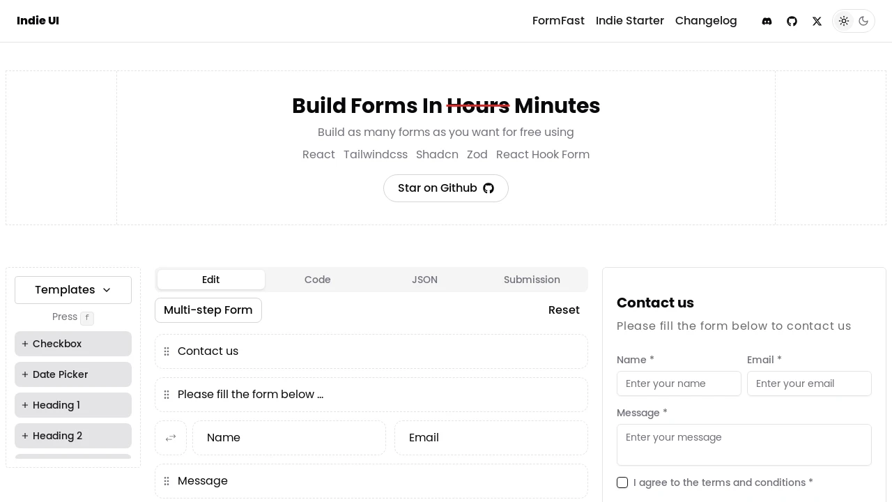 A screenshot of form-builder-fast