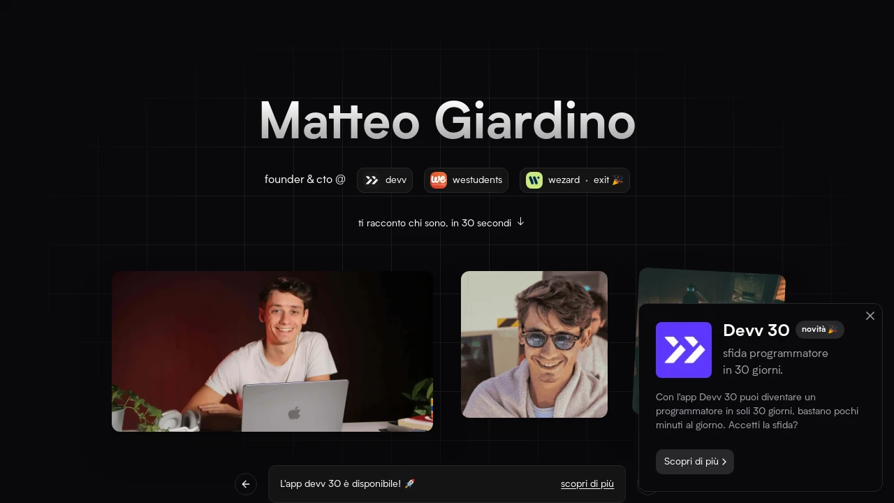 A screenshot of Matteogiardino.com
