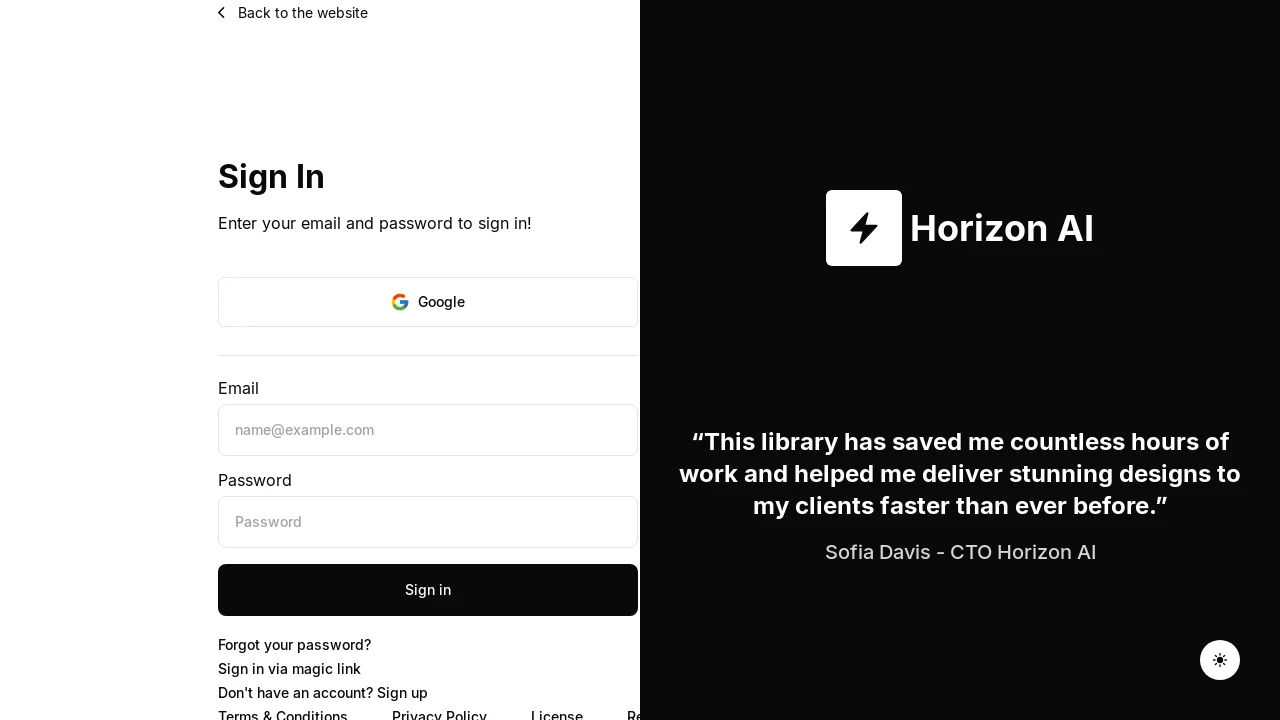 A screenshot of Shadcn Nextjs Boilerplate