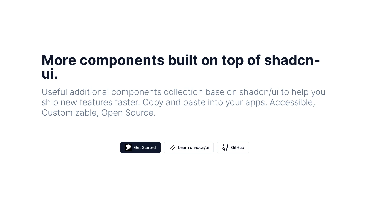 A screenshot of Shadcn UI Expansions