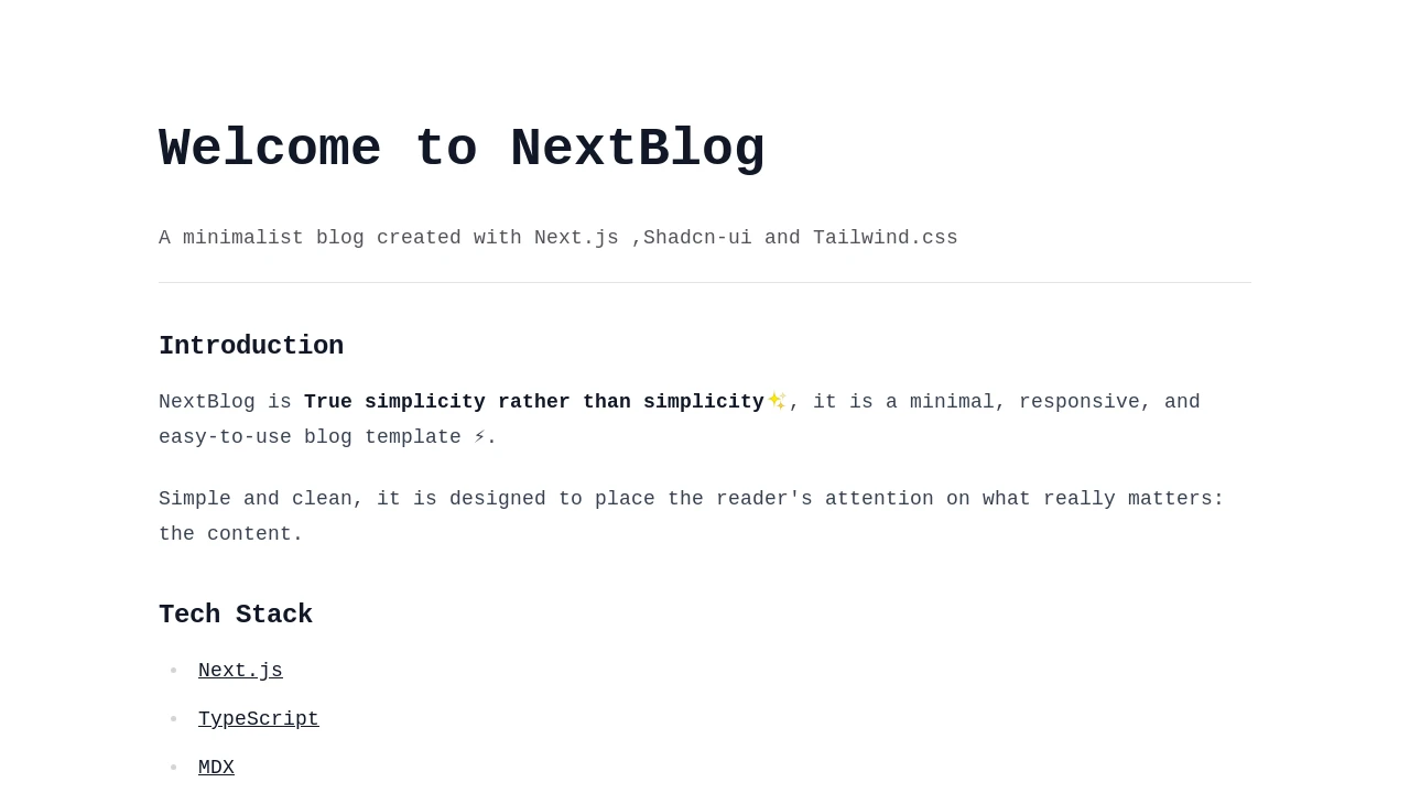 A screenshot of Next Blog