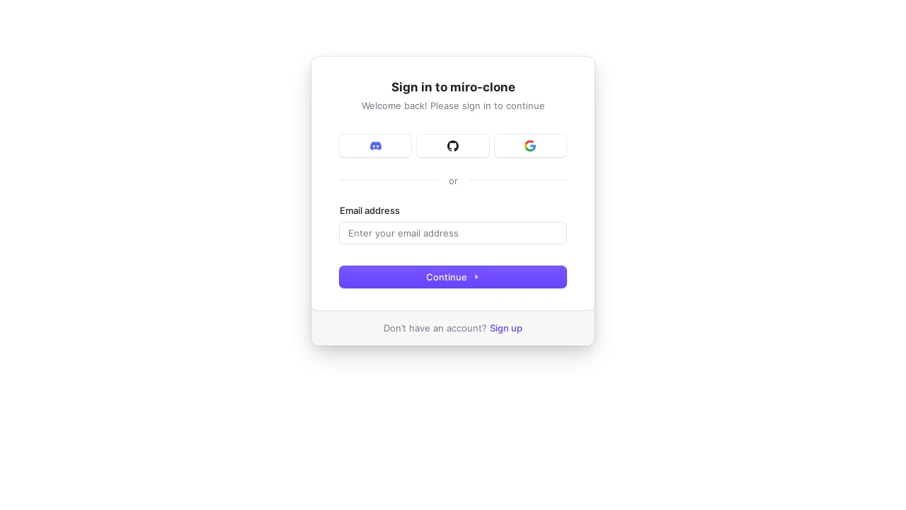 A screenshot of Miro Clone