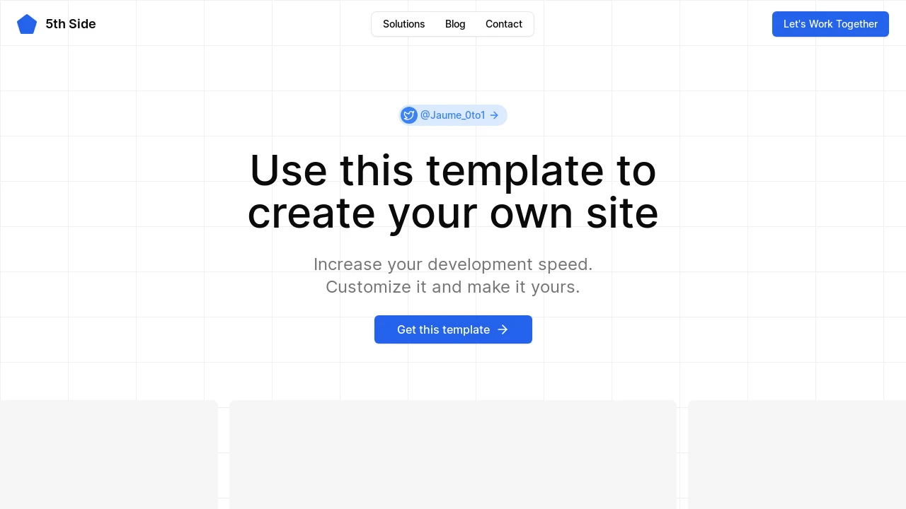 A screenshot of Agency Template