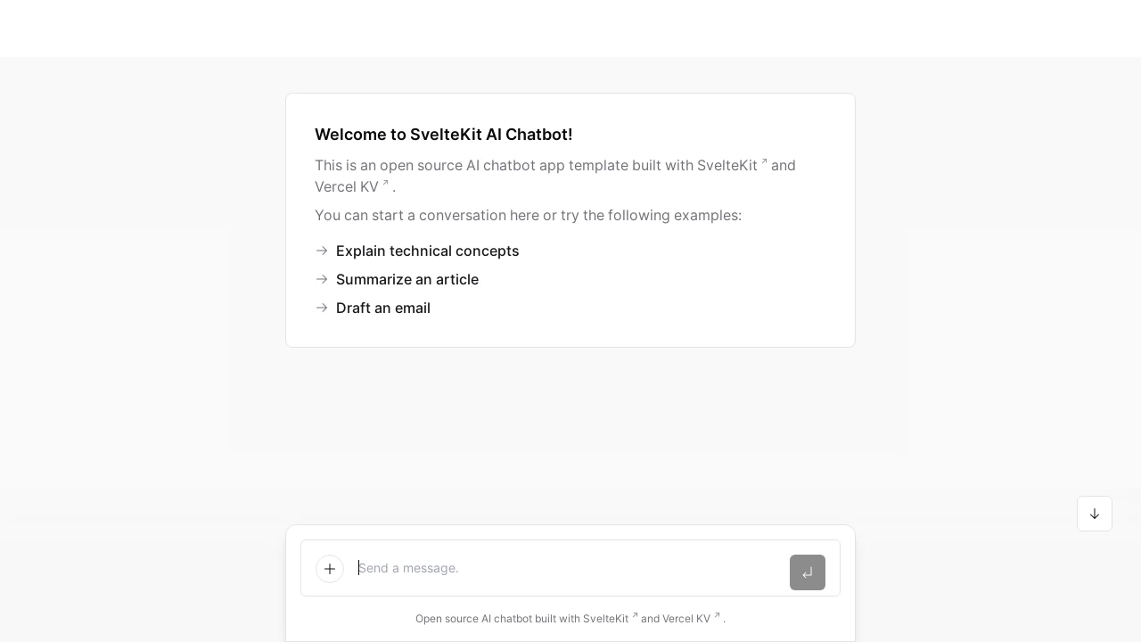 A screenshot of Sveltekit AI Chatbot