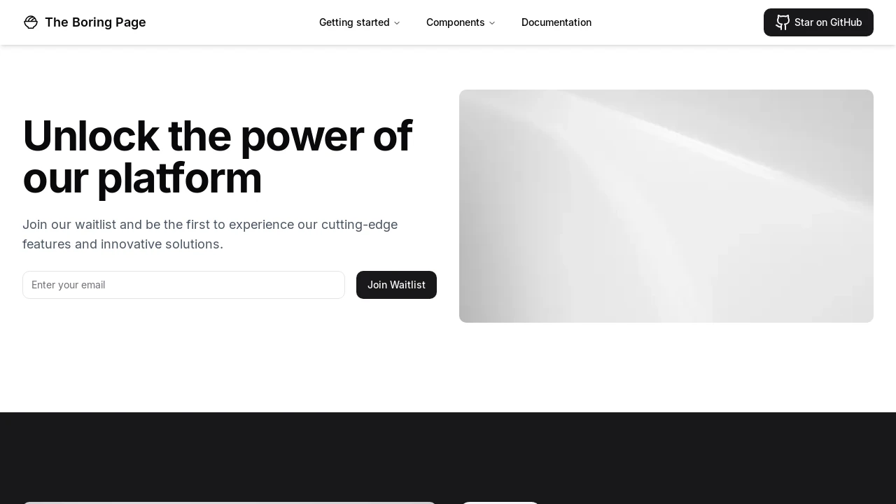 A screenshot of The Boring Page