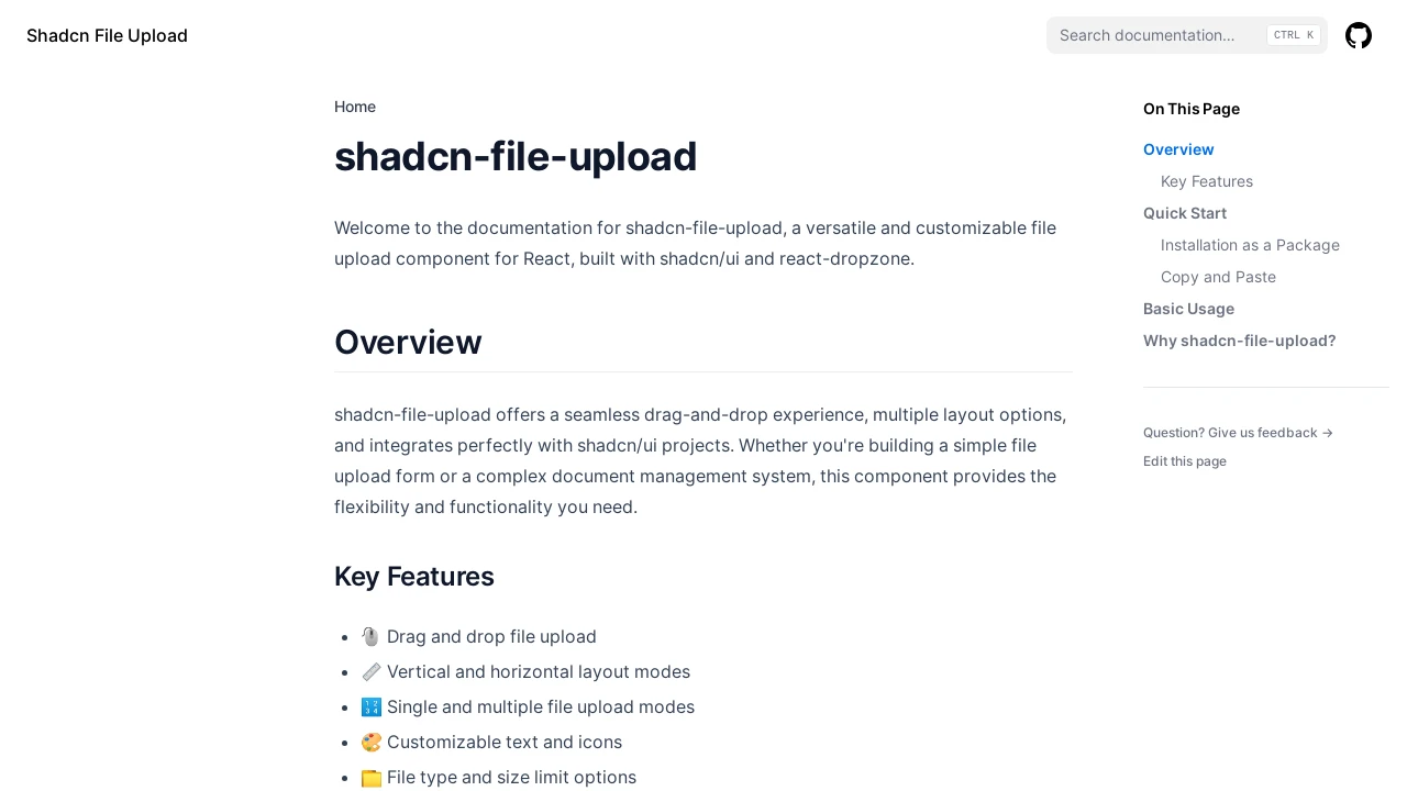 A screenshot of Shadcn File Upload
