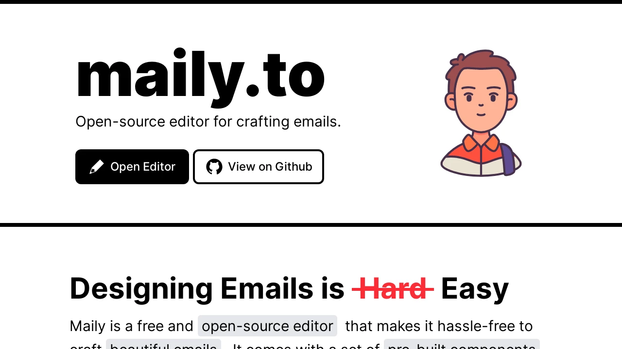 A screenshot of maily.to