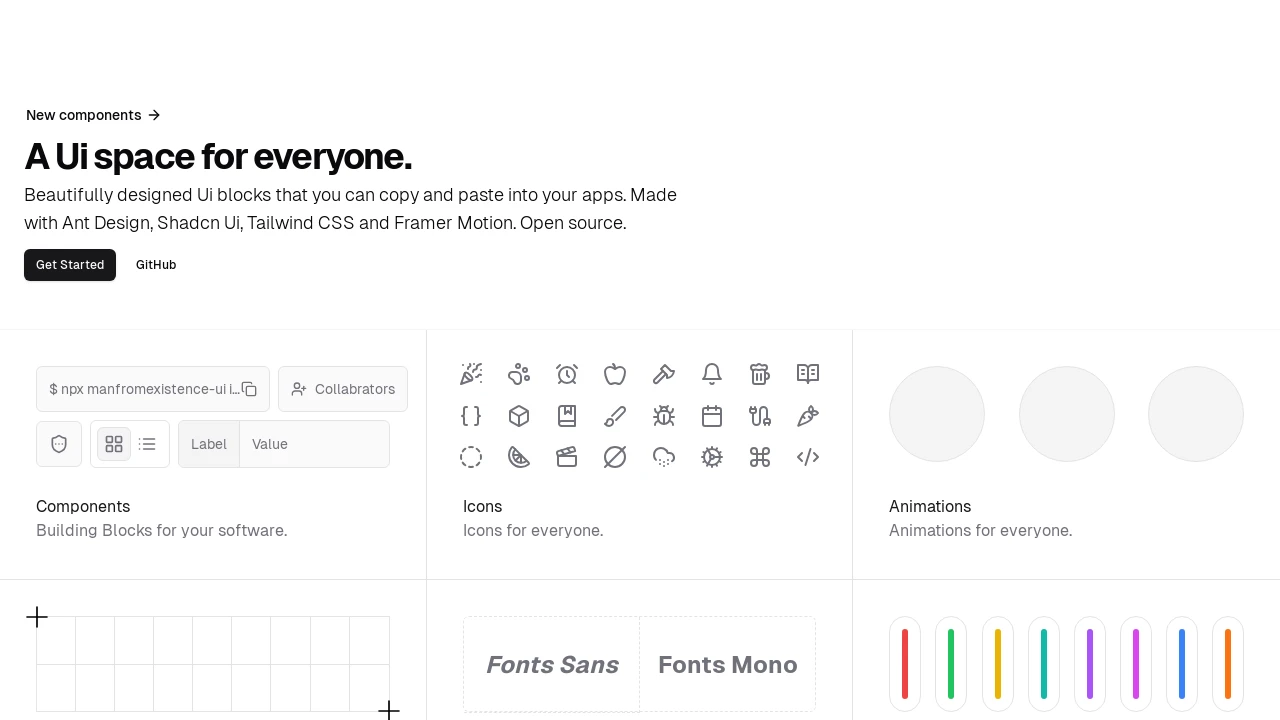 A screenshot of manfromexistence-ui