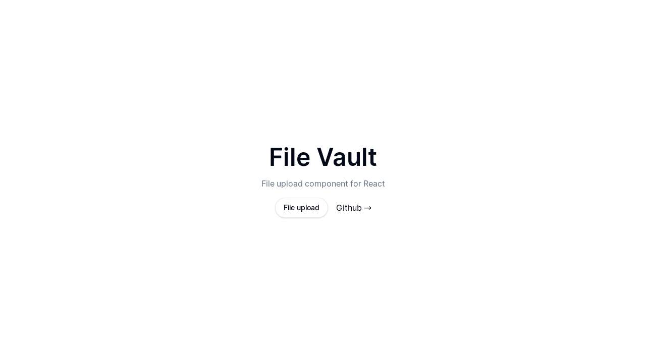 A screenshot of File Vault