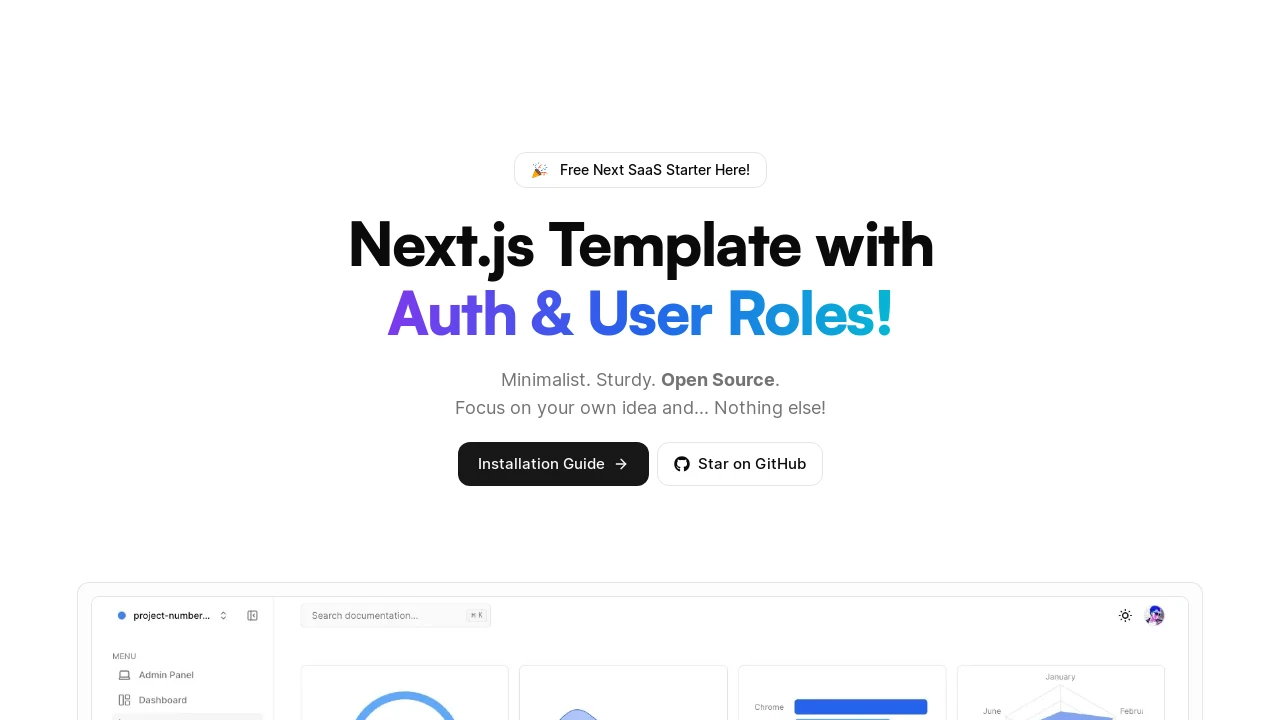 A screenshot of Next Auth Roles Template