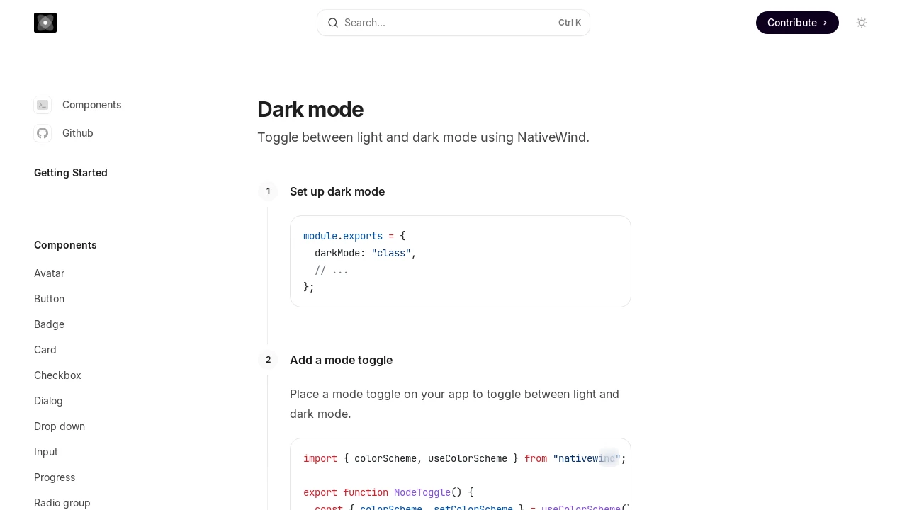 A screenshot of Nativecn UI