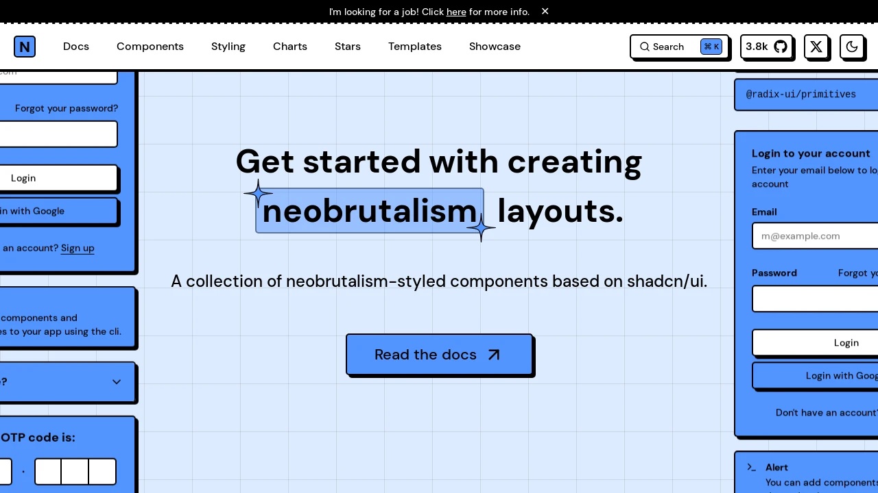 A screenshot of neobrutalism-components