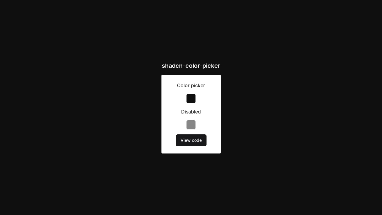 A screenshot of Shadcn Color Picker