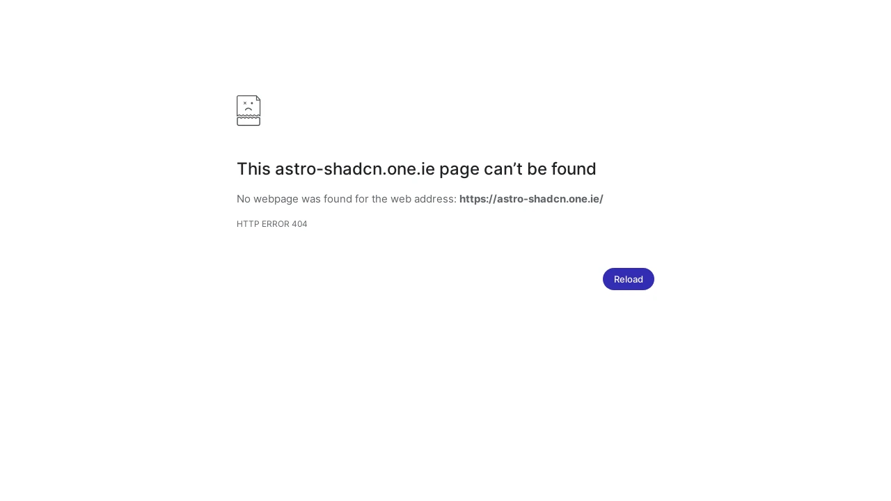 A screenshot of Astro Shadcn