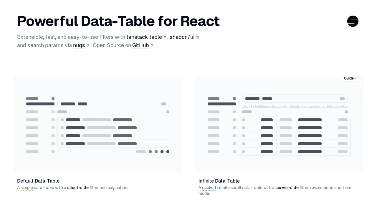 A screenshot of Data Table Filters