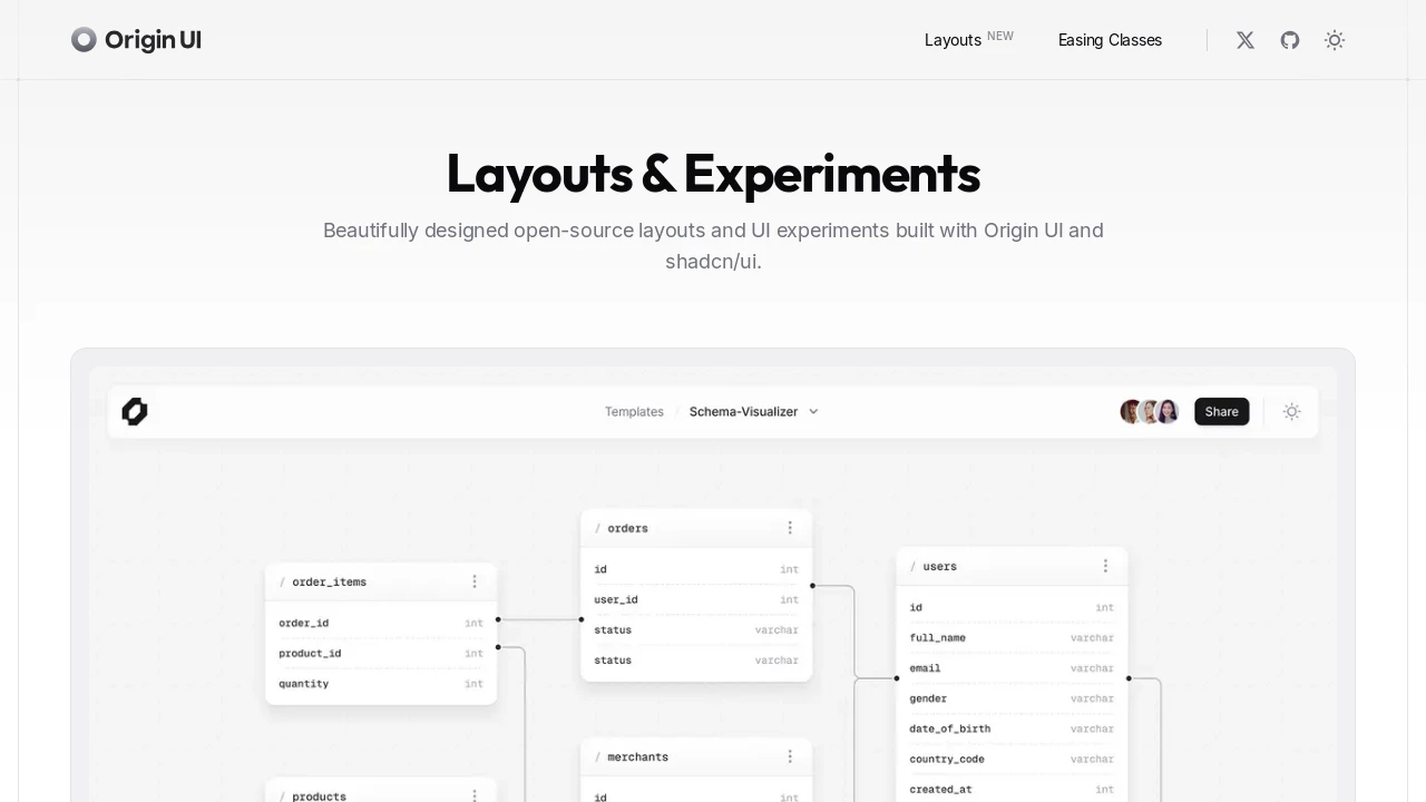A screenshot of Origin UI Experiments