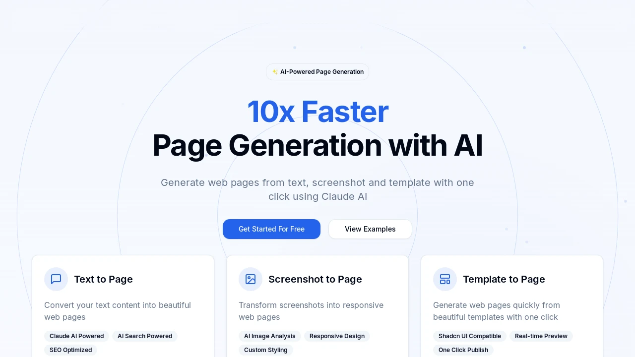 A screenshot of pagegen.ai