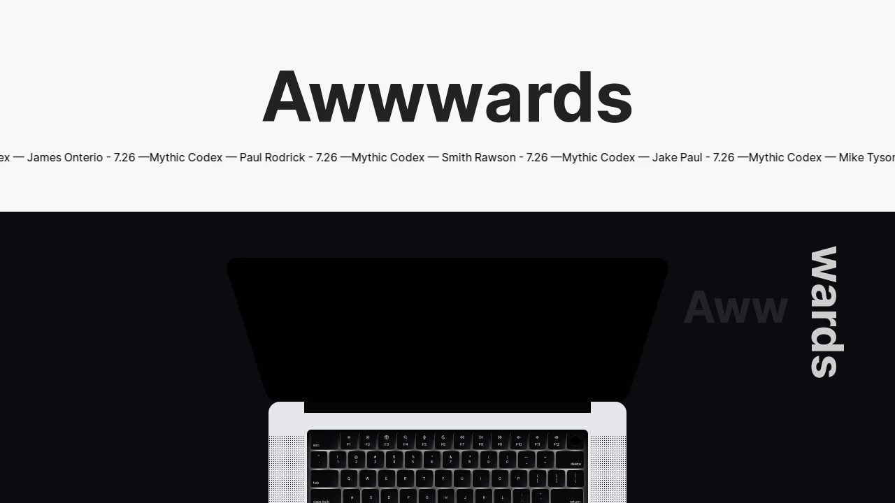 A screenshot of Awwwards