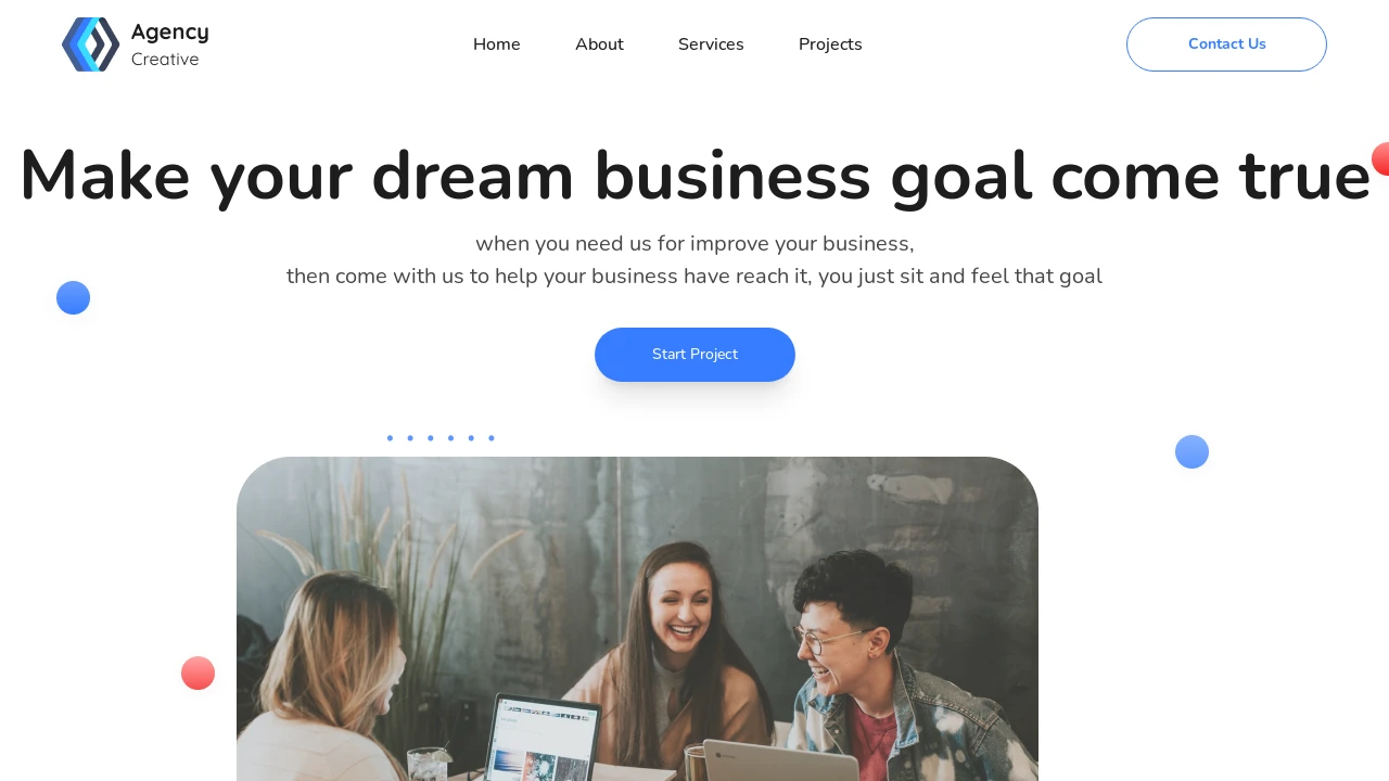 A screenshot of Creative Agency Website Version 2