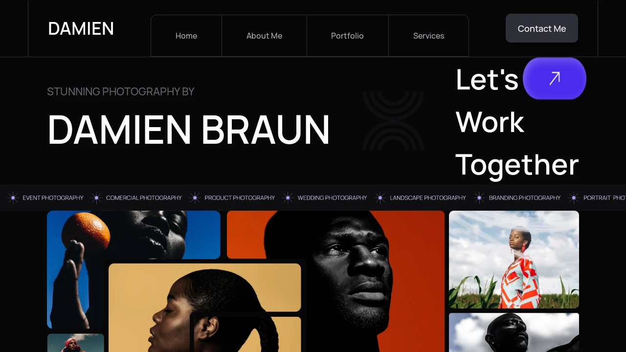 A screenshot of Photography Portfolio Website