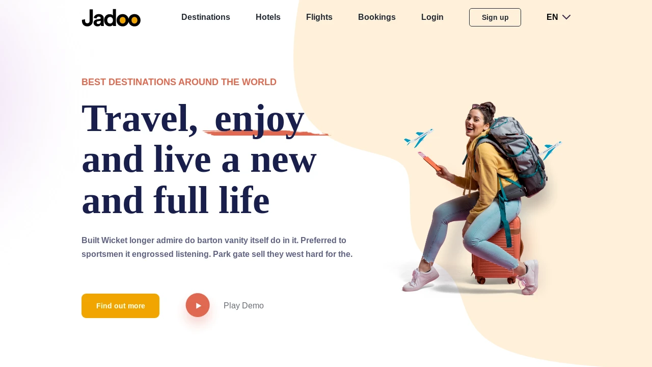 A screenshot of Travel Agency Landing Page