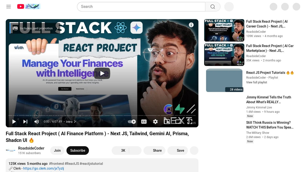 A screenshot of AI Finance Platform