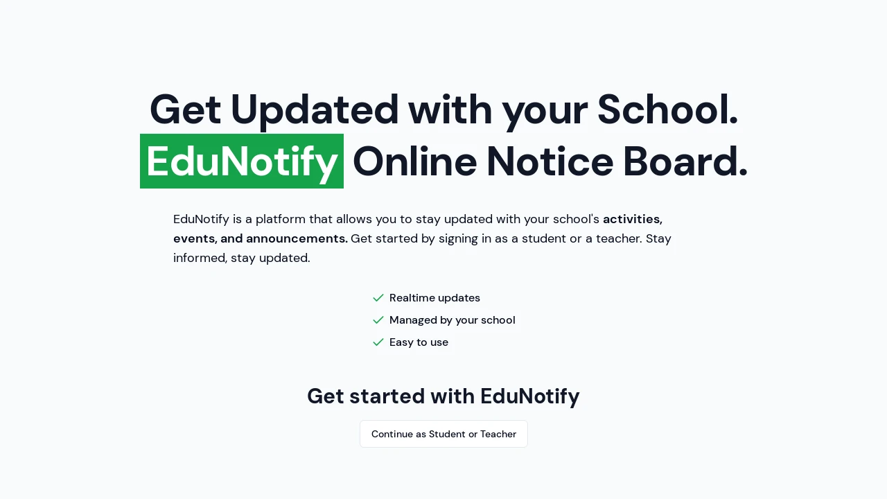 A screenshot of Edunotify