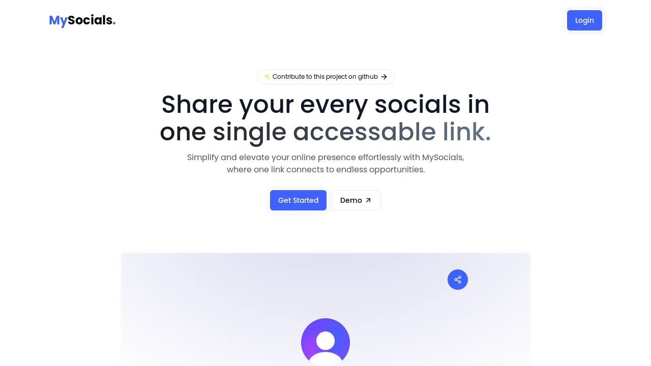 A screenshot of MySocials