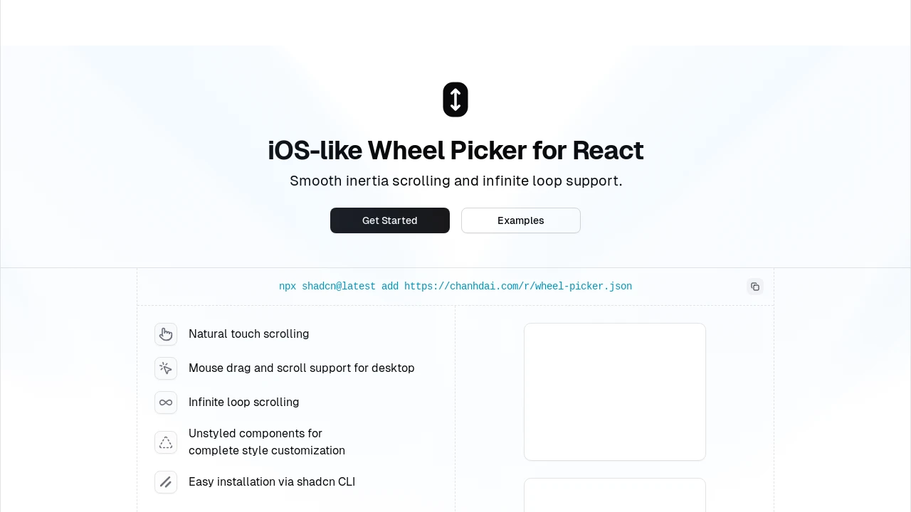 A screenshot of react-whell-picker