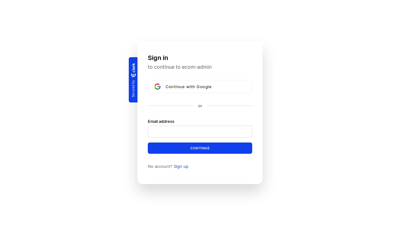 A screenshot of Ecom Dashboard