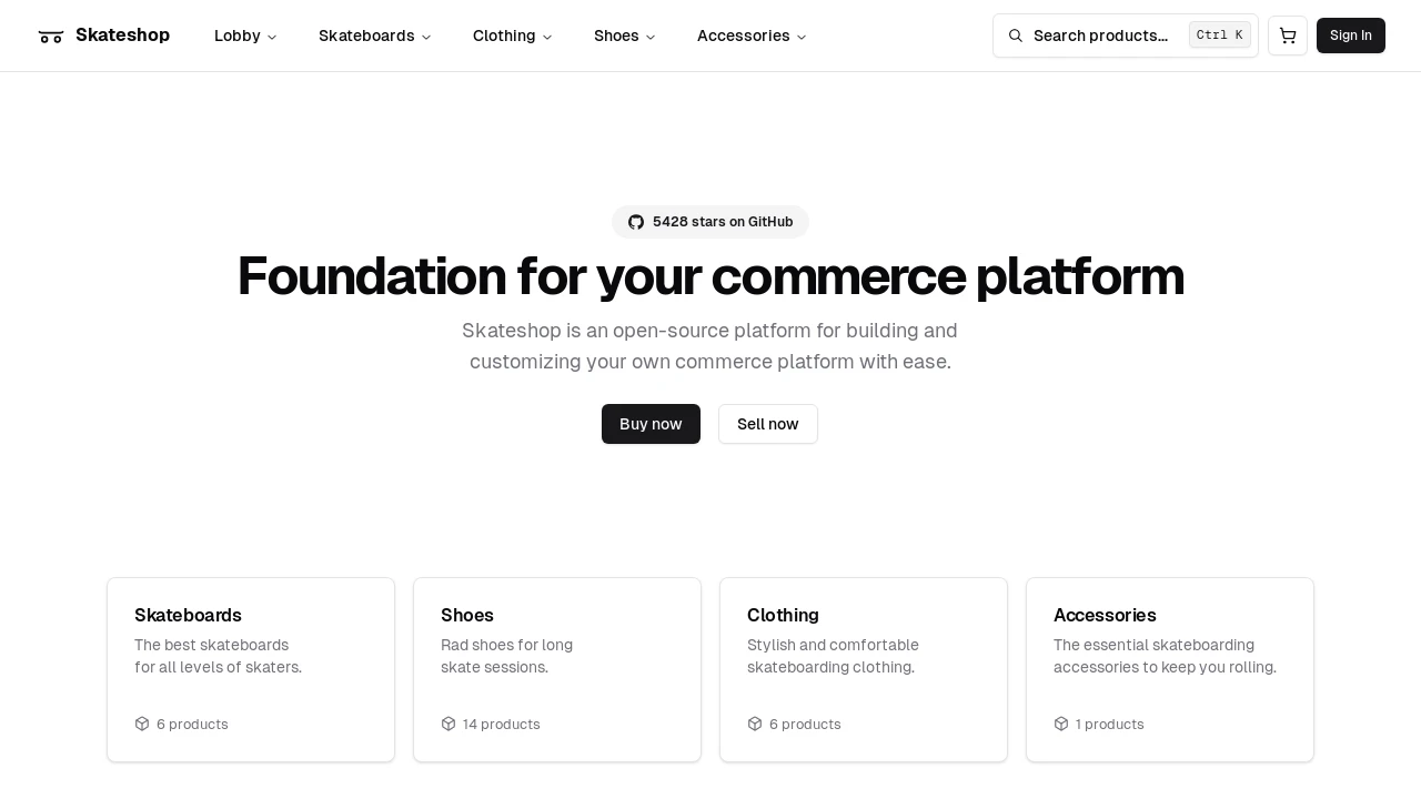 A screenshot of Skateshop