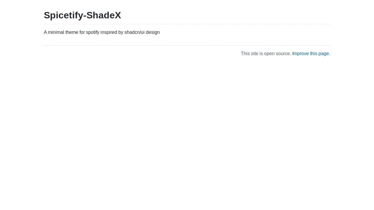 A screenshot of Spicetify ShadeX