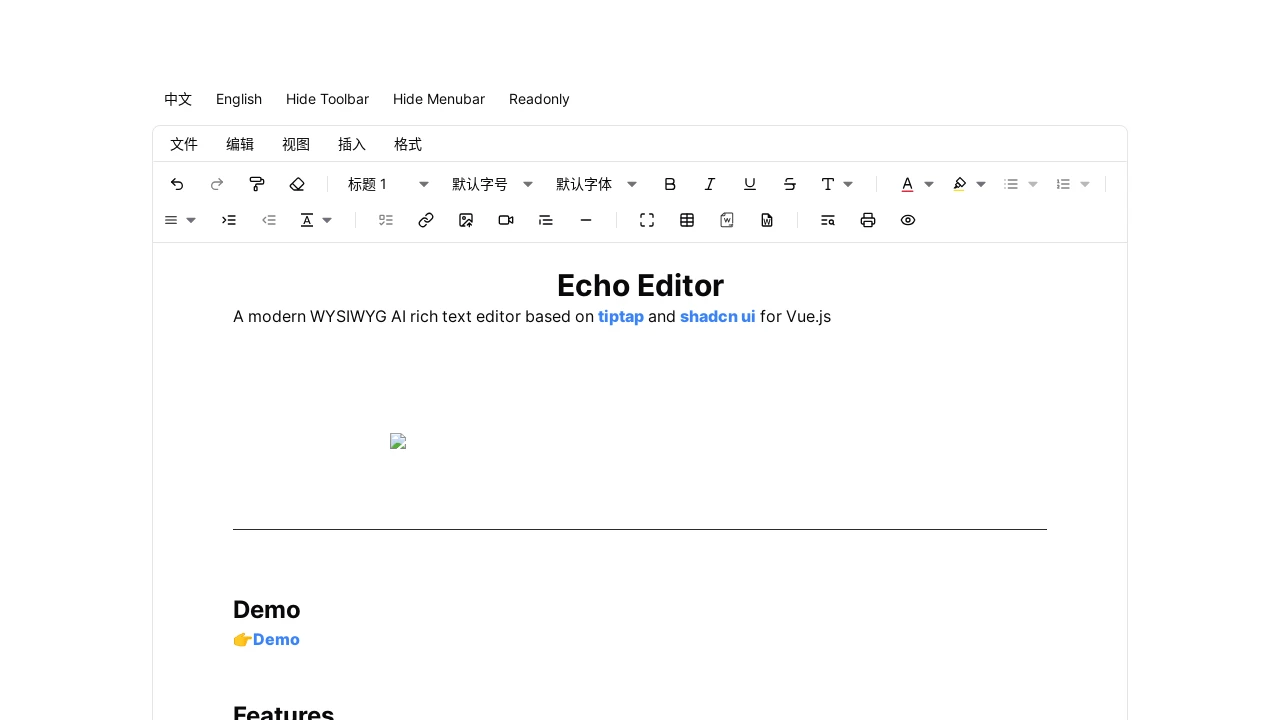 A screenshot of Echo Editor