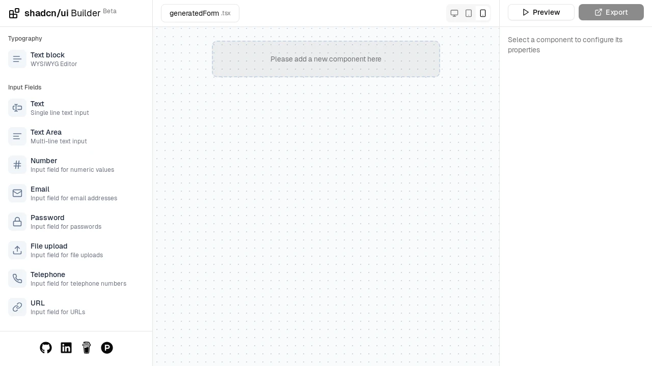 A screenshot of shadcn-builder
